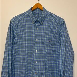VINEYARD VINES OTG Performance Plaid Button Down Shirt Nylon Men’s Medium EUC